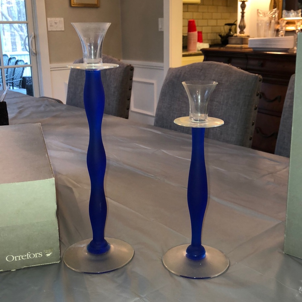 Orrefors  by Anne Nilsson candlesticks